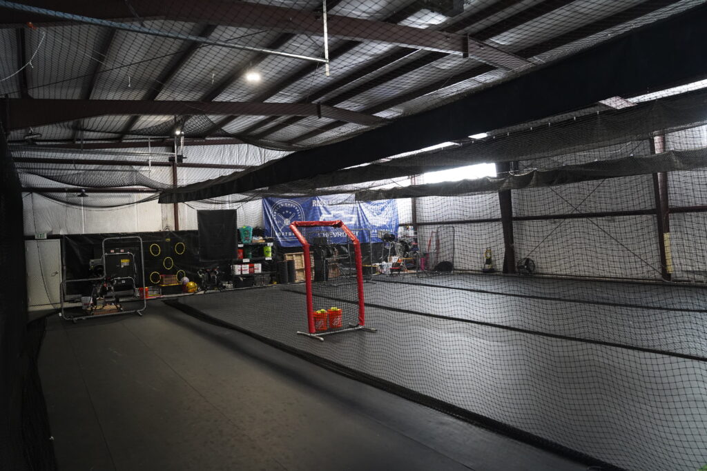 the batting cages inside the lab 406